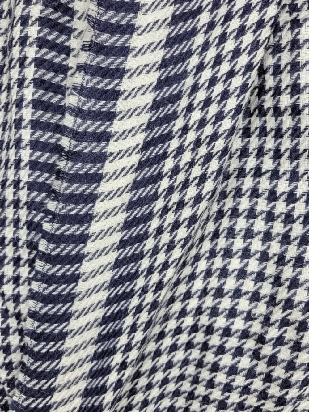 Peruvian Connection Blue White Plaid Gingham Alpaca Silk Scarf